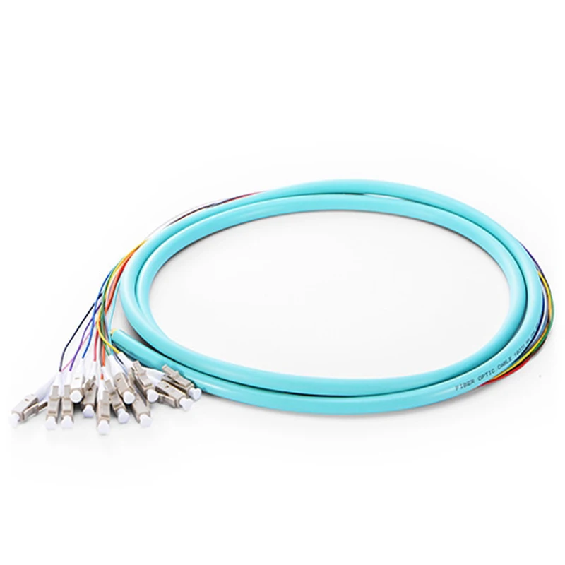 OM4 Fiber Optic Pigtail 4-24 Fibers 50/125um Multimode LC UPC Color-coded/Bunch/Ribbon Optical Fiber Pigtail