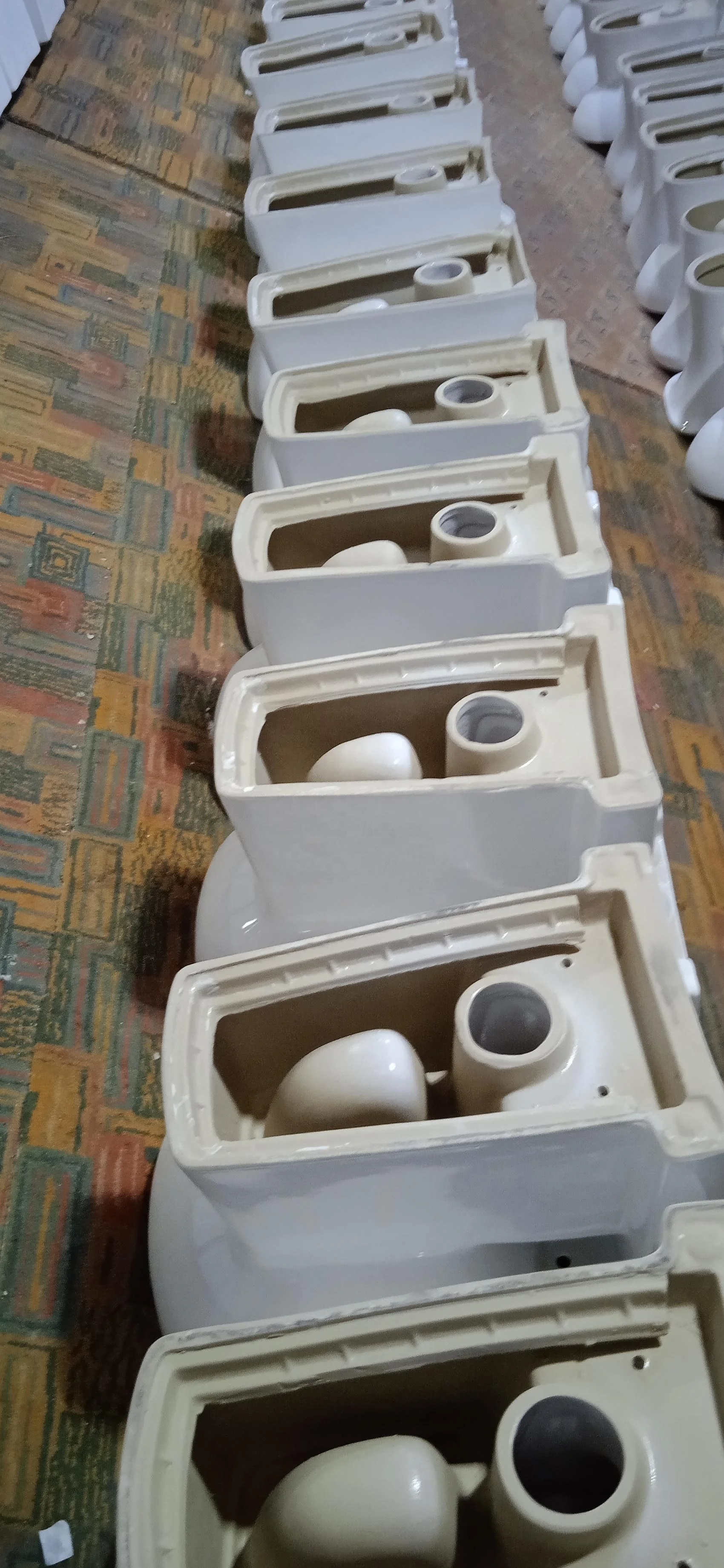 Ceramic Vitreous One piece toilet with P and S Trap white glazed 685 X 710 mm with Siphon Flushing system bidet with fittings