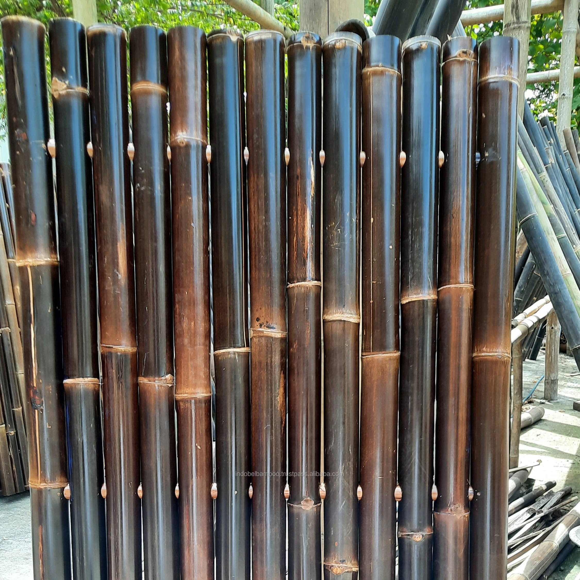SALE Black Bamboo Fence Full Round High Quality 200x100cm
