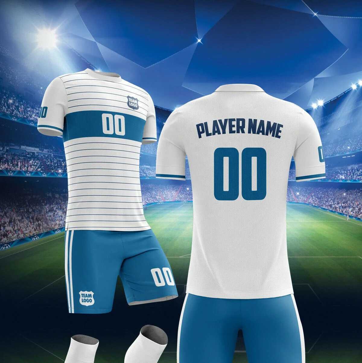 Amazon Hot Selling Mens Cheap Soccer Uniform with team logo custom sublimated design football uniforms