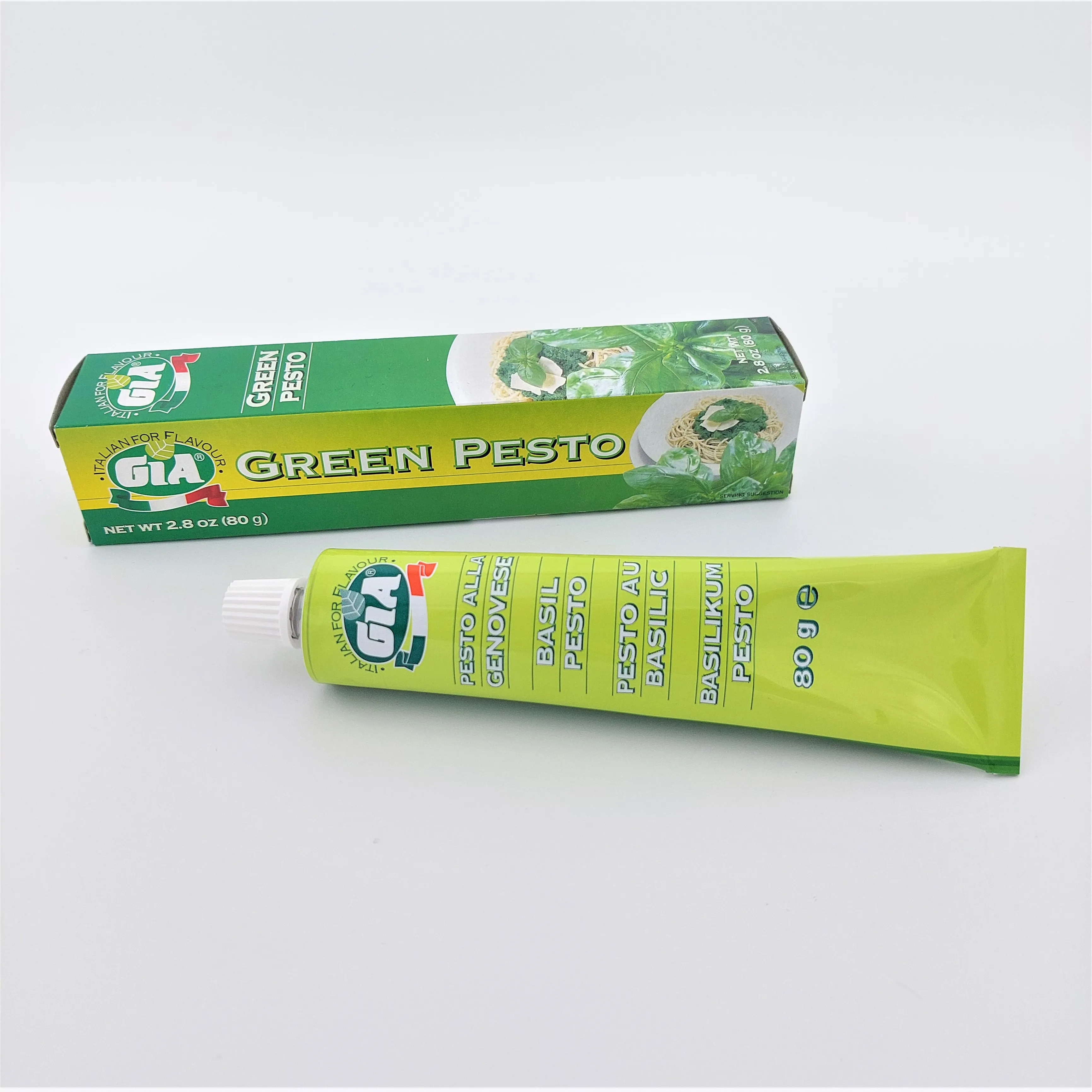 high quality made in italy  GREEN PESTO 80 g in tube GIA for export