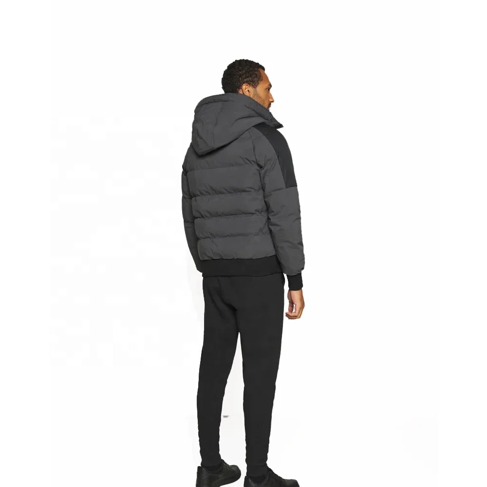 Pakistani Manufacturer Men Quilted Bubble Jackets Turn Down Collar Long Sleeve Waterproof Jacket For Sale