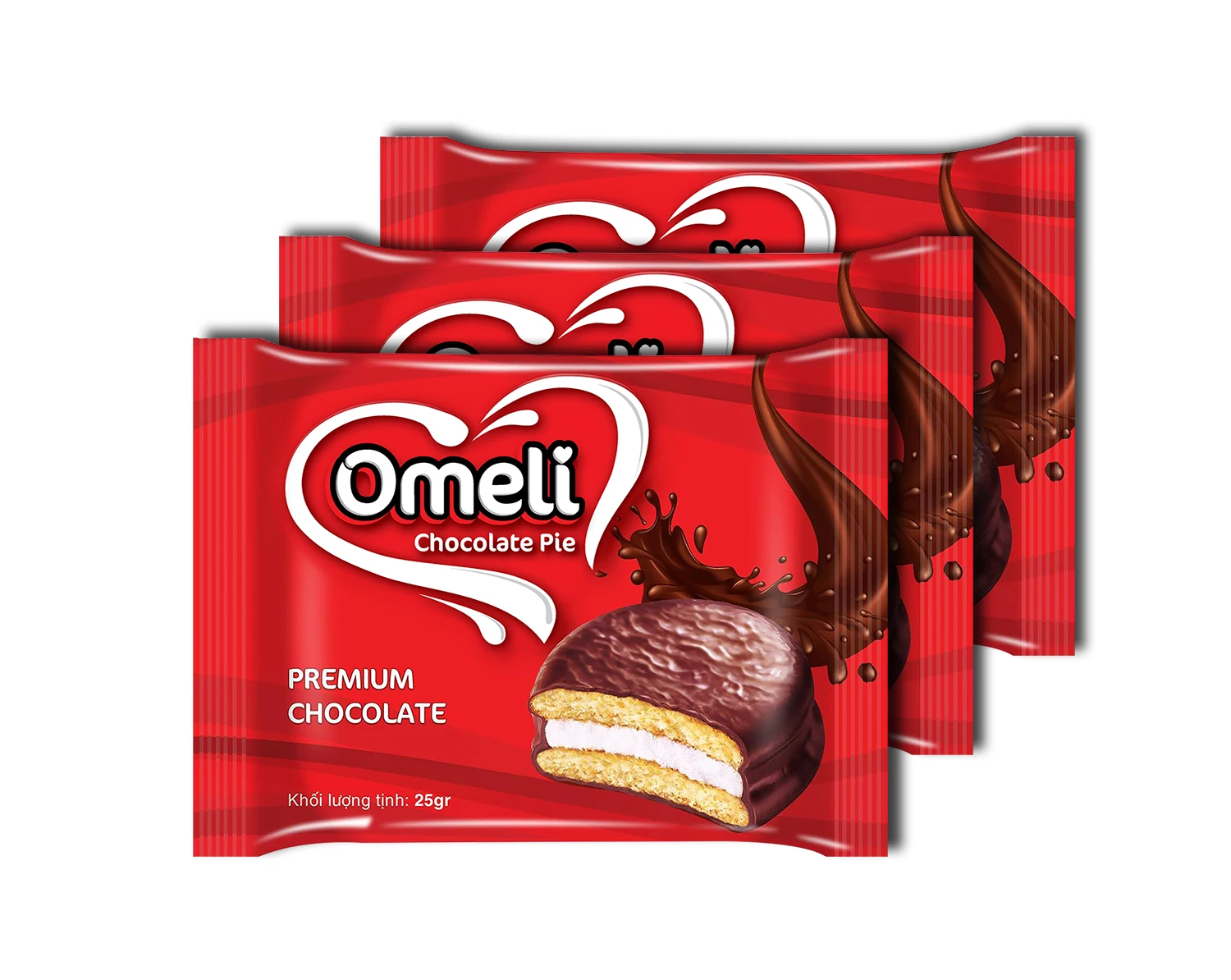 Omeli/OEM Brand High Quality Chocolate Coated Original Flavor Biscuits Pie in Box Delicious Cake Made in Vietnam