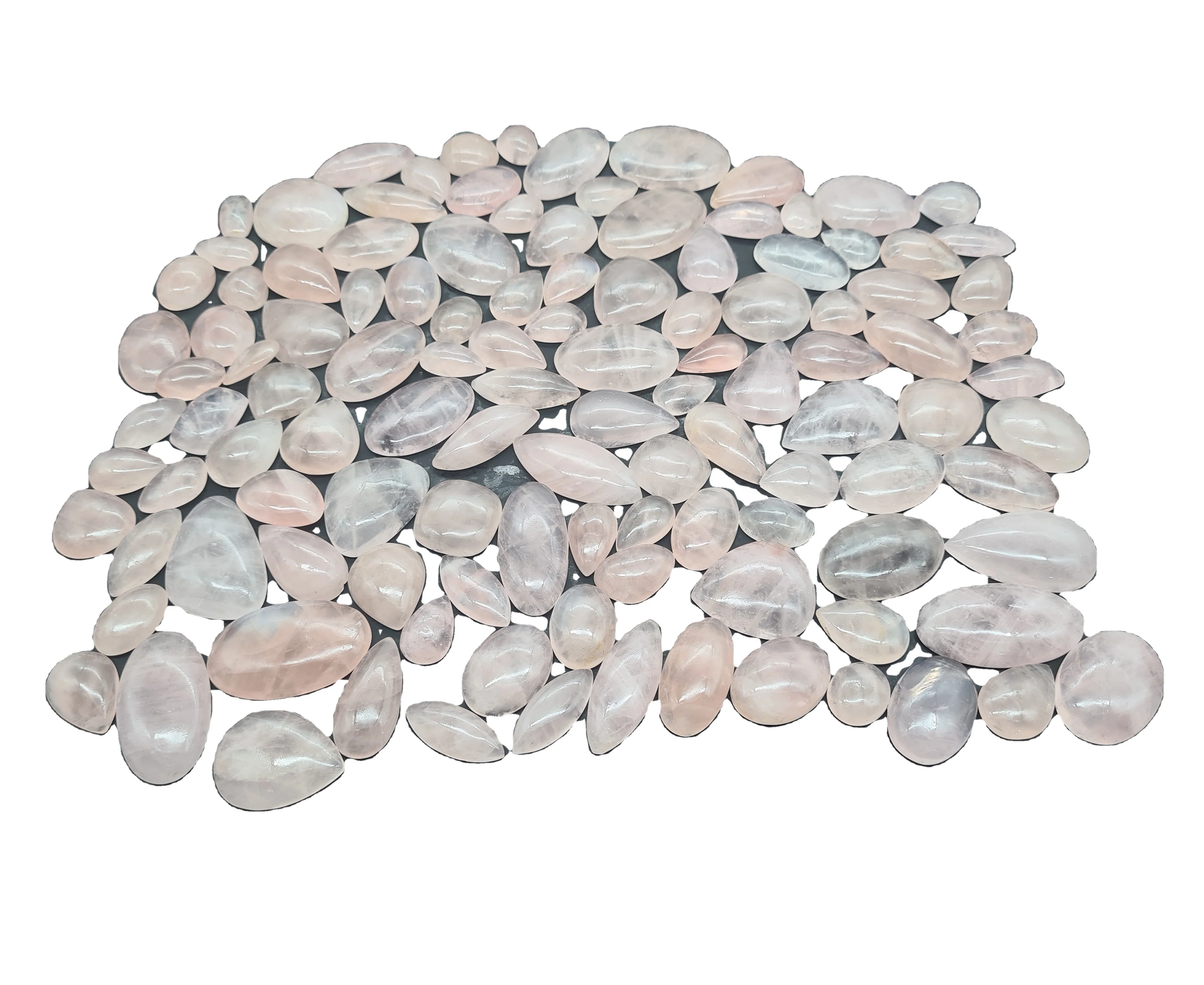 Wholesale Polished Bulk Pink Rose Quartz Cabochon Stone High Quality Natural Gemsstone Diamond Material Oval Shape Certified GIA