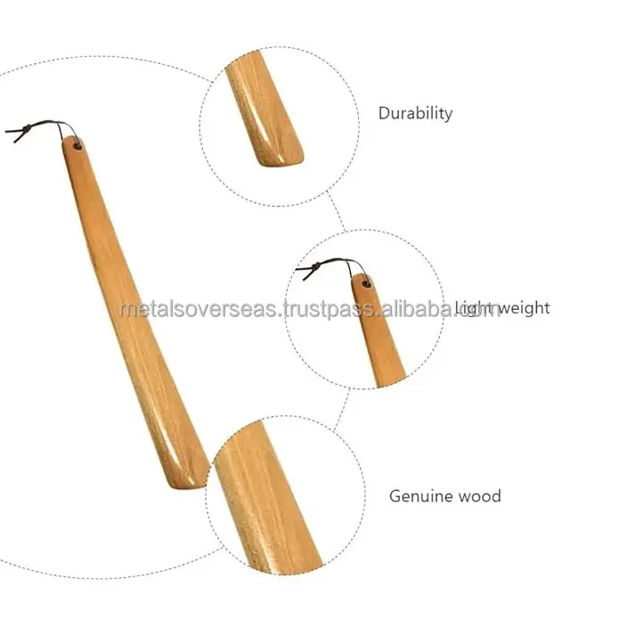 15Inch Long shoe horn Wooden Foldable Travel  Extended Reach Easy Shoe Wear and Premium Shoe Assistance