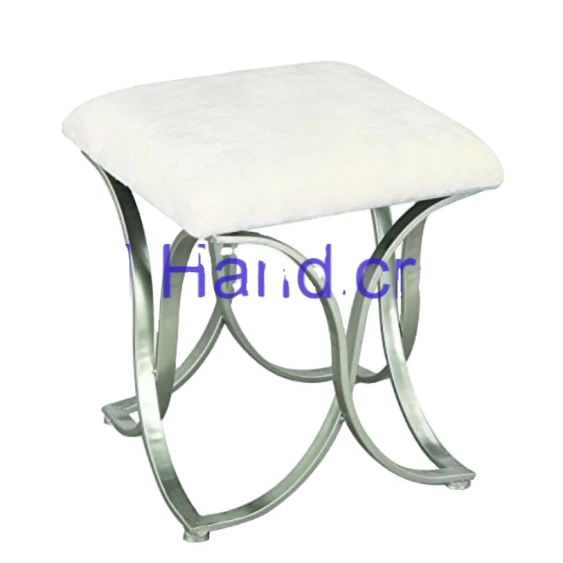 Direct Wholesaler Aluminium Metal Silver Color Matte Finished Square With White Fabric Top Seat Bench Kitchen Fixed Restaurant
