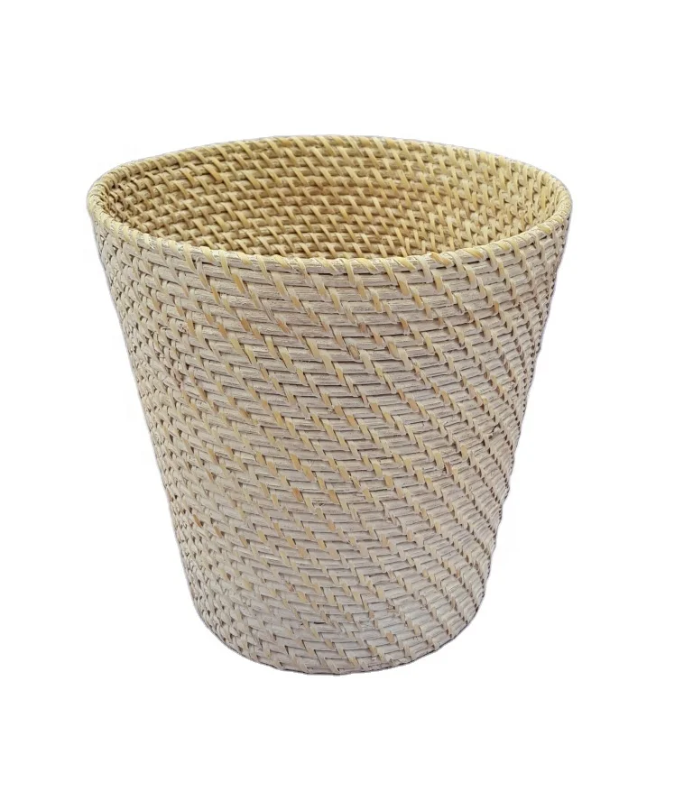 High quality Full rattan wicker laundry basket for storage homeware with lids made in Vietnam