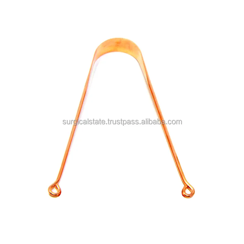 Stainless Steel Tongue Scrapers Reusable Oral Cleaning Tool Stainless Steel Metal Copper Rose Gold Tongue Scraper
