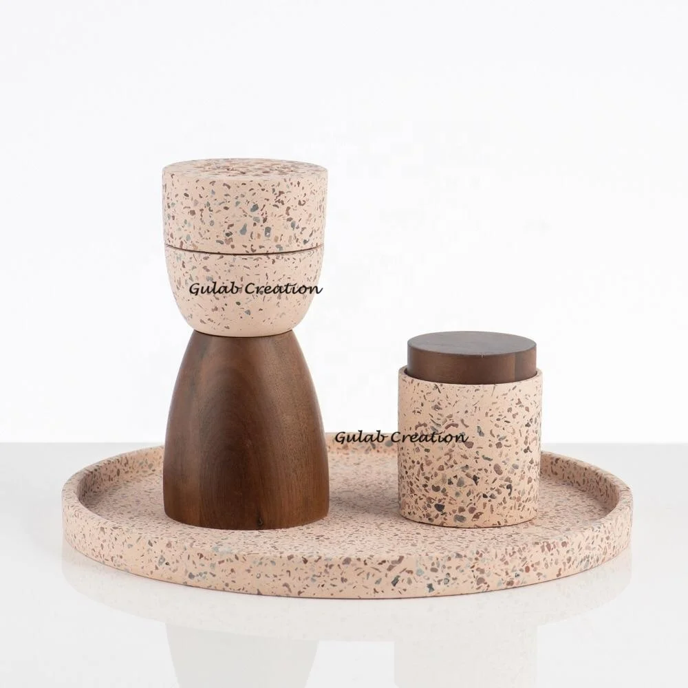 NEW ARRIVAL 2025 PREMIUM QUALITY HANDMADE MUBKHAR LEVEL GRAY TERRAZZO BAKHOOR SET