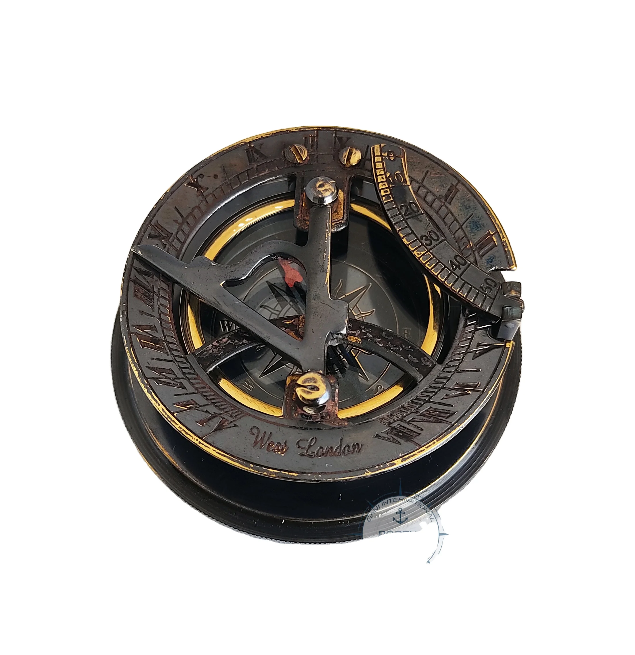 Nautical Brass Sundial Compass Antique Style Marine Camping Hiking
