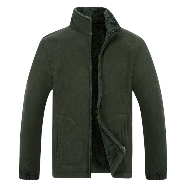 2022 Wholesale  Winter Jacket Men Soft Shell Fleece Warm Army Green