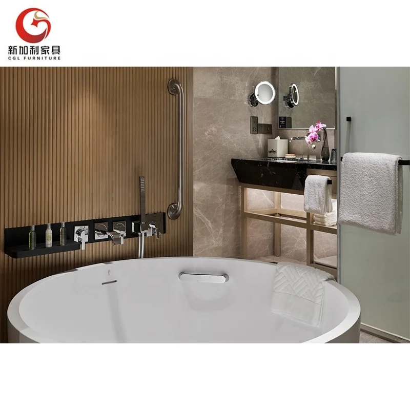 CGL Wholesale Holiday Inn Express Hotel Furniture Suites Wooden Bed Frame Headboard Hotel Room Furniture For Sale