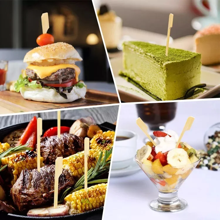 Disposable Barbecue Eco-friendly Bamboo Fruit Forks Fruit Skewer Kids Fruit Fork