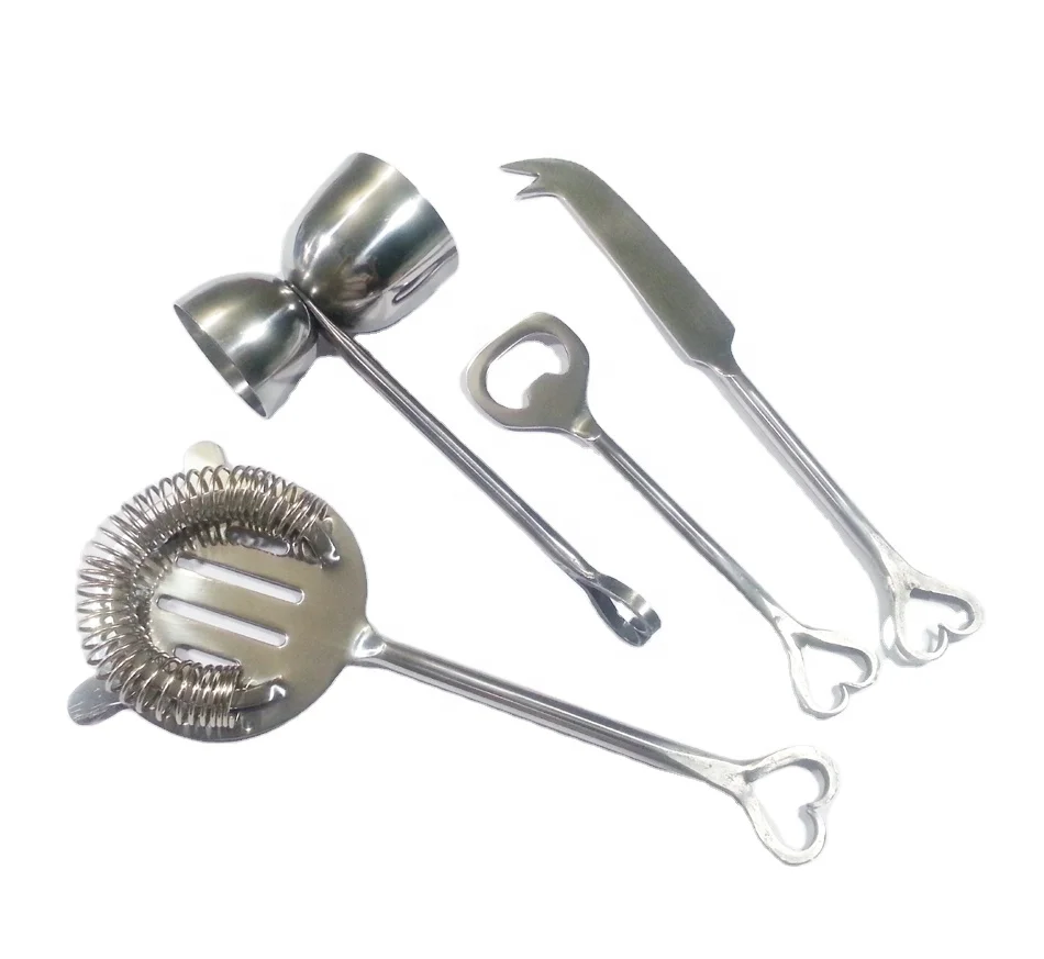 Набор барных инструментов, 4 шт. барных инструментов на заказ, набор барных инструментов из нержавеющей стали, наборы барных инструментов с привлекательным дизайном, оптовая цена