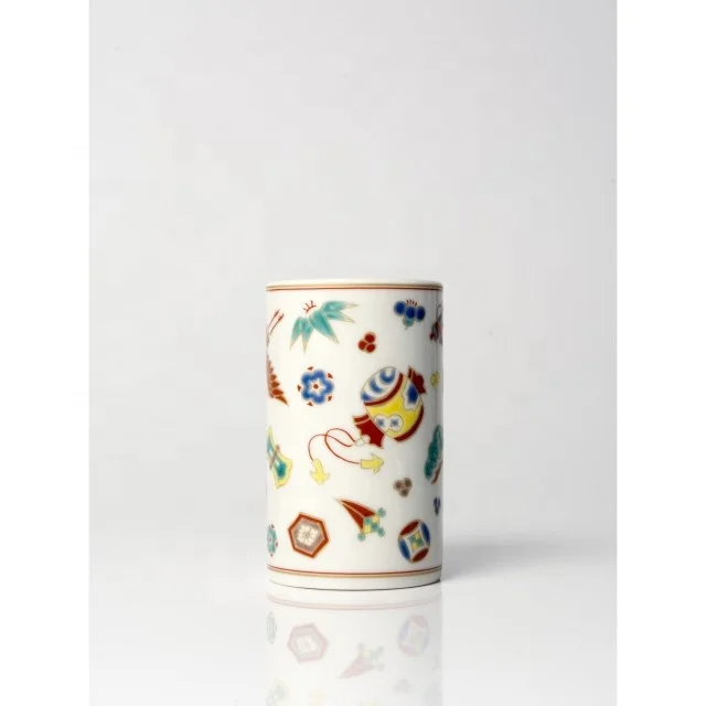 Japanese Famous Pottery Kiln Kutani Yaki Ceramic Cup for Daily Use Free Cup KF-03 Takaradukushi