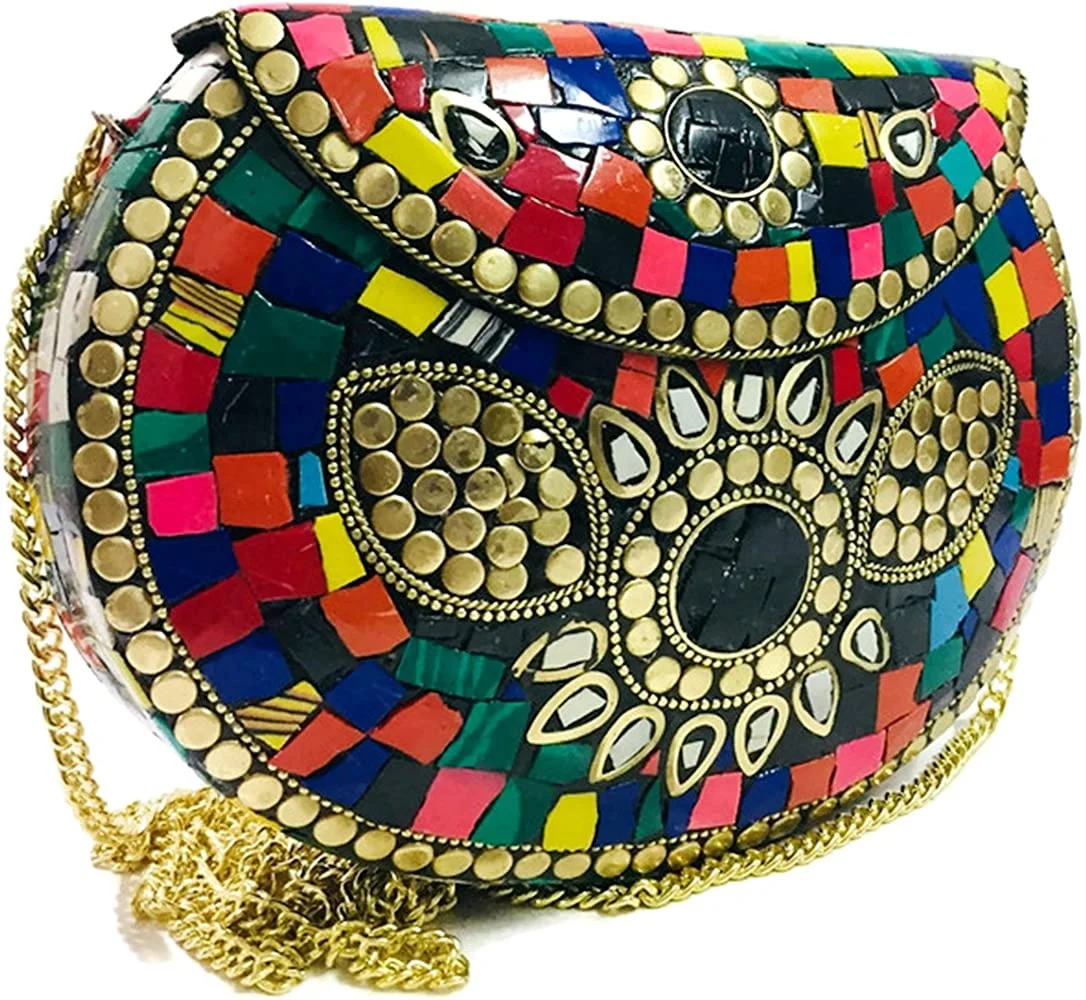 customized handcrafted  highly polished Beautiful  customized  mother of pearl fashion handbag  for  women  from India ,
