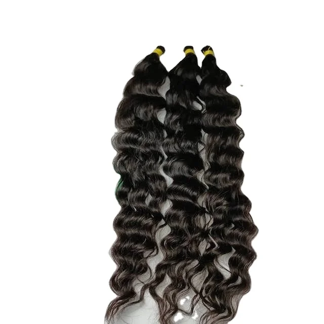 Wholesale Natural Wavy Bulk Hair Extensions Customized Color No Genius Weft From Vietnamese Virgin Hair