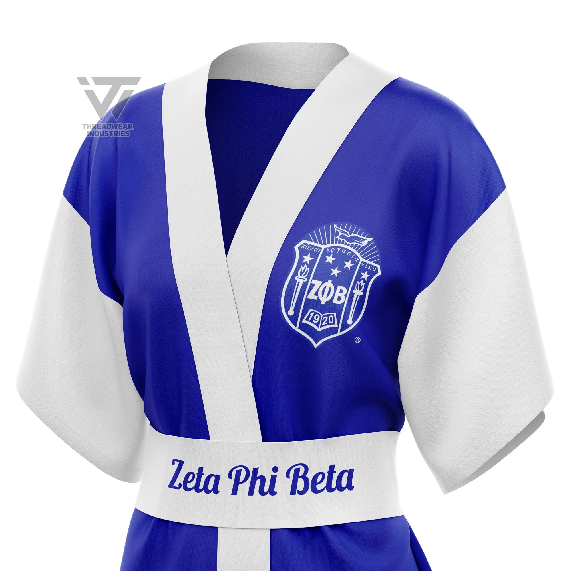 Индивидуальное шелковое кимоно Zeta Phi Beta Sorority платье с вышивкой
