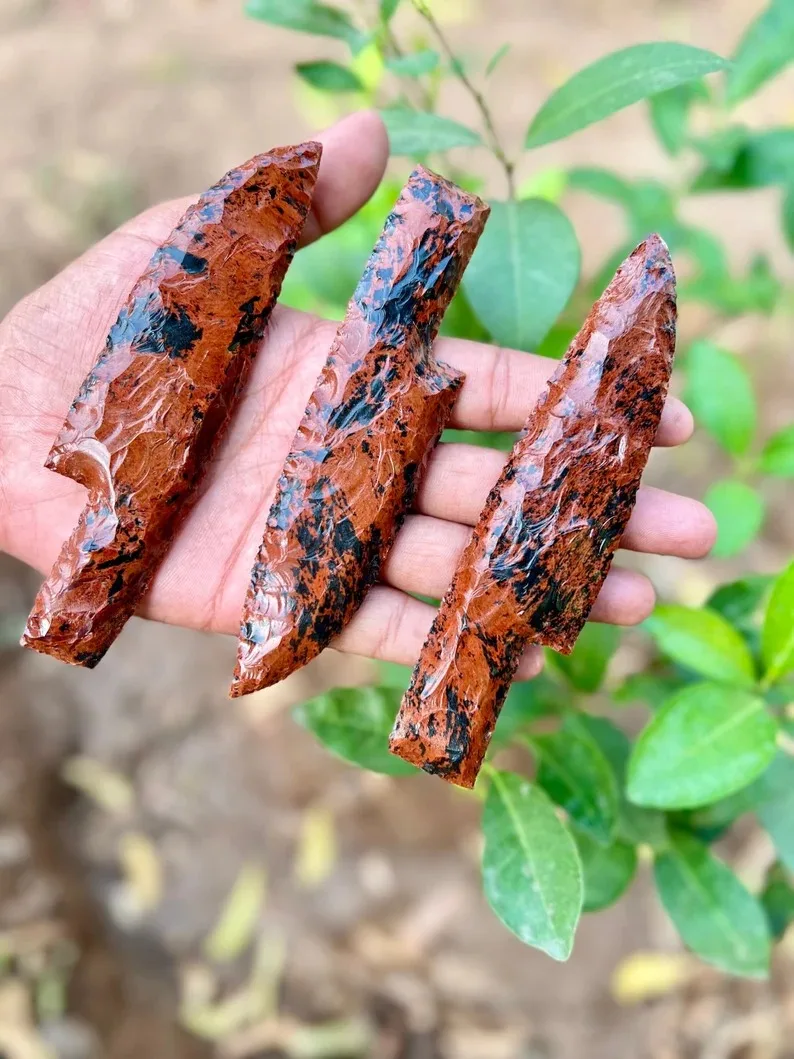 Black Obsidian Knife Flint Kanpping Flaked Notched Fantasy Blade Wicca Gift Remove Negativity Knife Athame Hand Carved Daggers