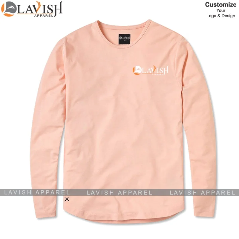 Casual Men T-shirt  Summer Fashion Long Sleeve O-neck Streetwear Top Tees solid custom color men T Shirts customized logo