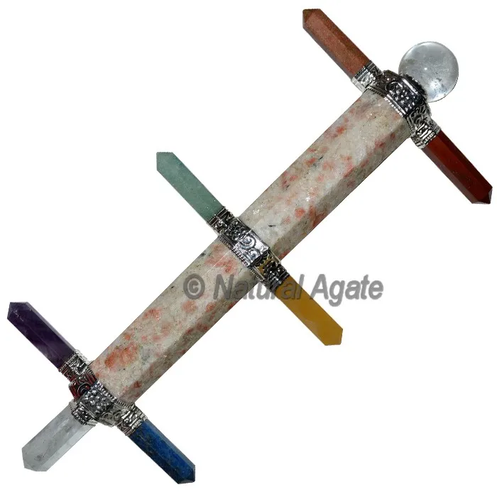Crystals Stone 7 Chakra Tibetan Stick Healing Wands For mental balance