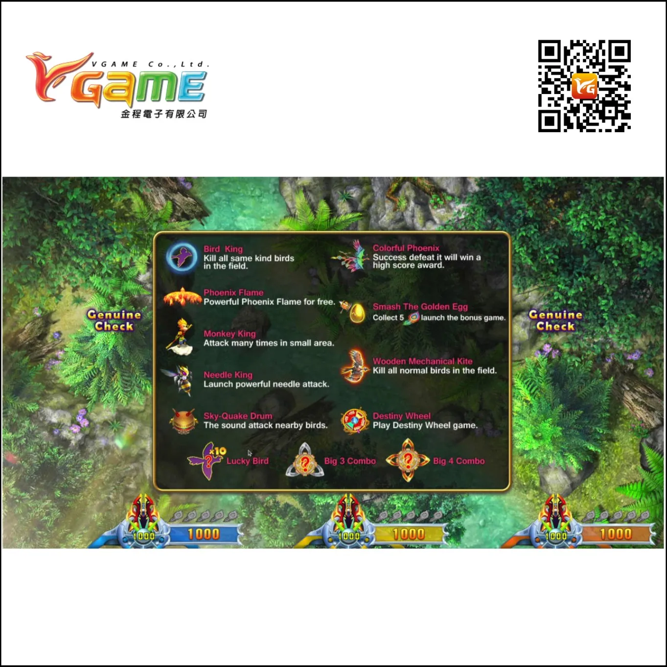 Support 3 Players Bill Acceptor - Birds Paradise 2 USA Game Board Kit Fish Table for Arcade Game Room