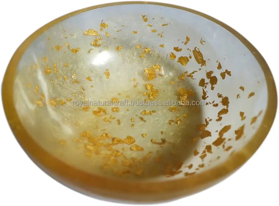 Best Quality Polyresin Handmade Shield Salad Bowl Set Aqua Flow Water Flower Marble Texture Home Decor Bar Fruits Serving Bowls