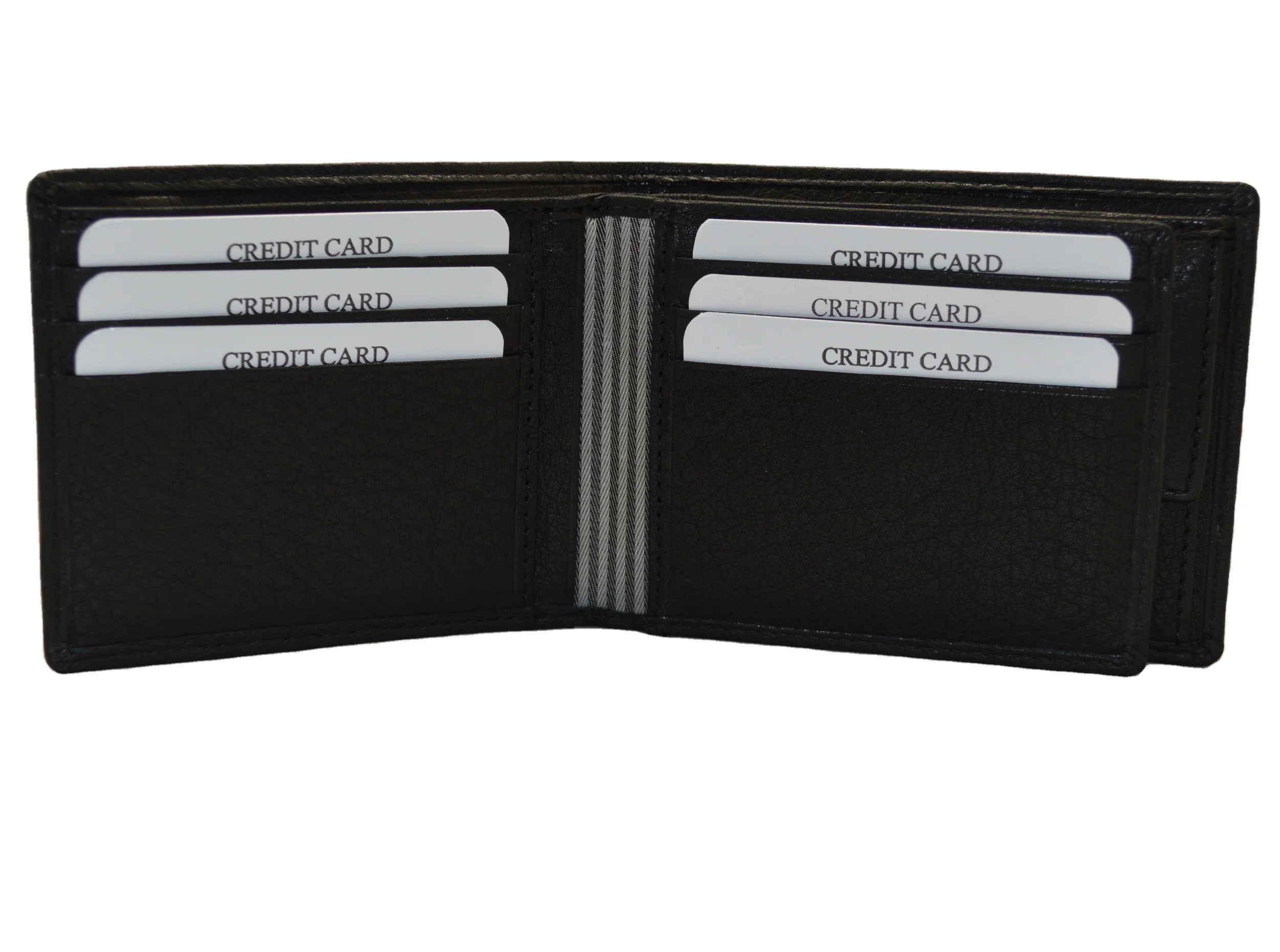 Classic Black Genuine Leather Mens Wallets Custom Your Logo RFID Blocking Slim Minimalist Wallet for Men