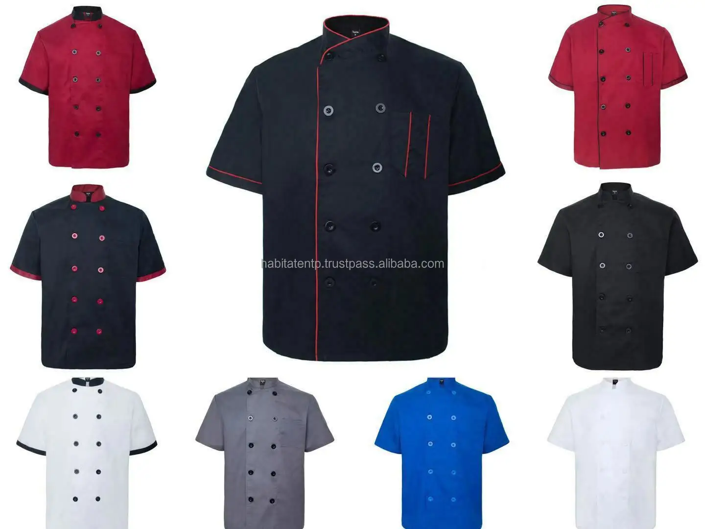 Custom Polyester Cotton Fabric kitchen Chef Coat Jackets