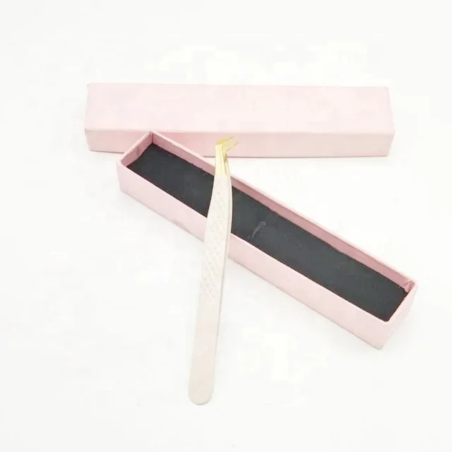 Diamond Grip Nude Powder Coated Tweezers For Eyelash Extension Curved Tweezer Solid Stainless Steel Eyebrow Tweezer Custom Logo