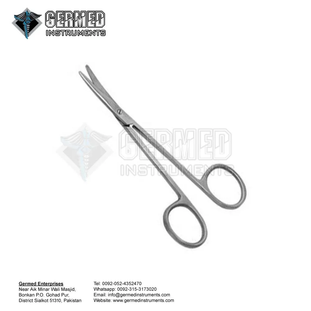 Made in Sialkot Pakistan Manufacturer Supplier Best Seller Strabismus Straight / Curved Scissors 11.5cm By GERMED ENTERPRISES