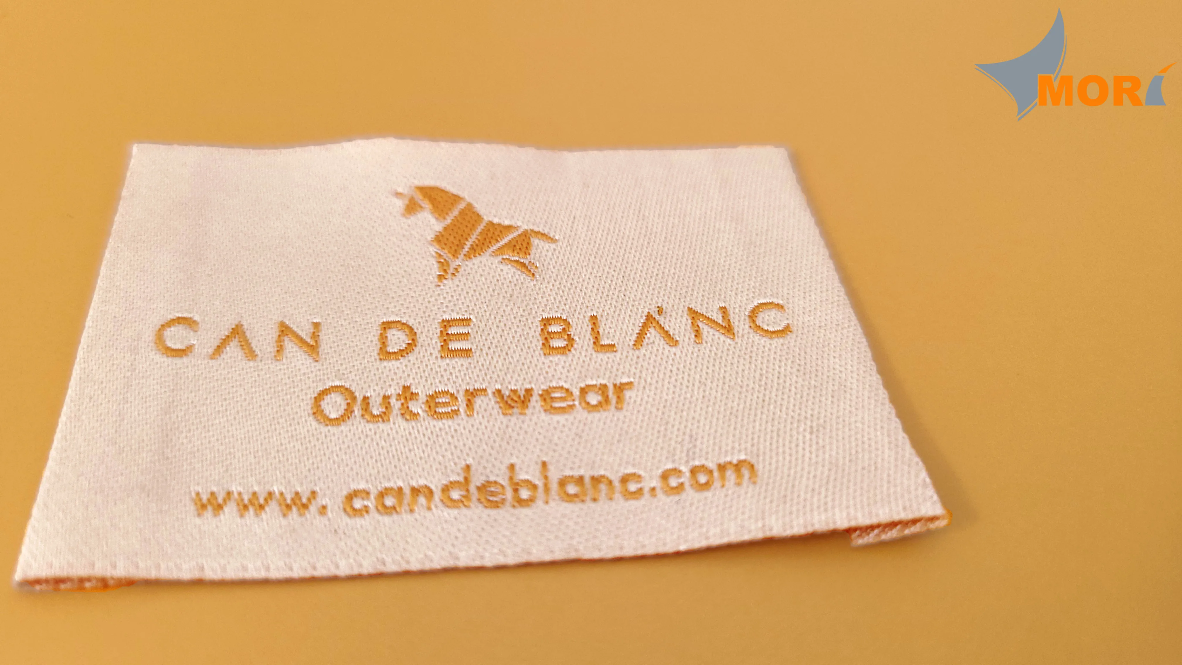 MORI Clothing custom Woven Label for Garment Fabric Woven Label Support Custom Logo Woven Label