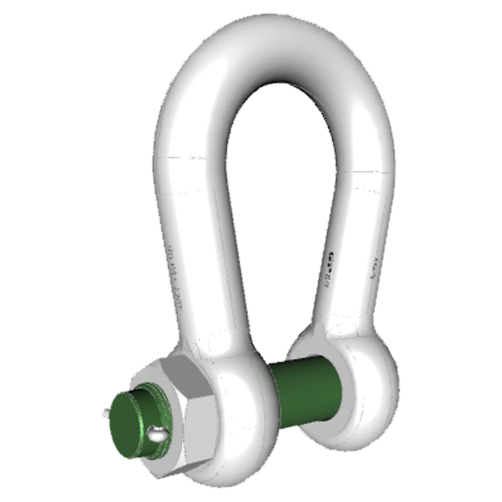 High Strength Green Pin P6036 300Ton High Load Capacity Alloy Steel Bow Shackle With Safety Bolt Connection Link