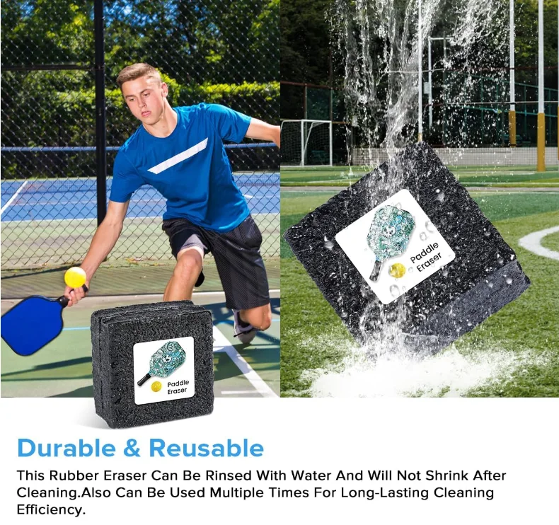 MOZKUIB Pickleball Paddle Eraser Carbon Fiber  Racket Dust Remover Rubber Bar Cleaner for Fast Residue