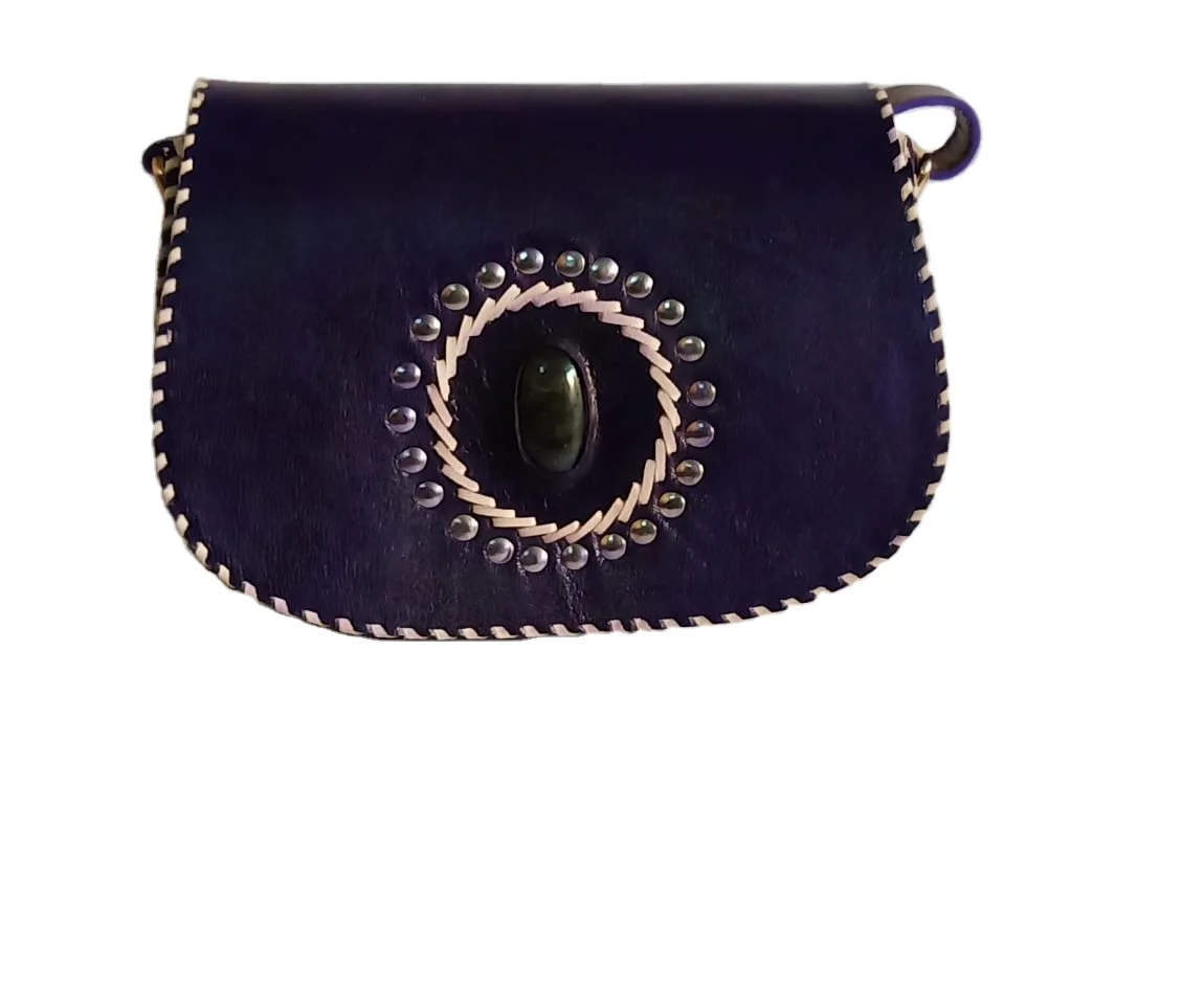 Модные кожаные сумки ручной работы в винтажном стиле, сумки через плечо с камнями, дизайнерские женские сумки ручной работы