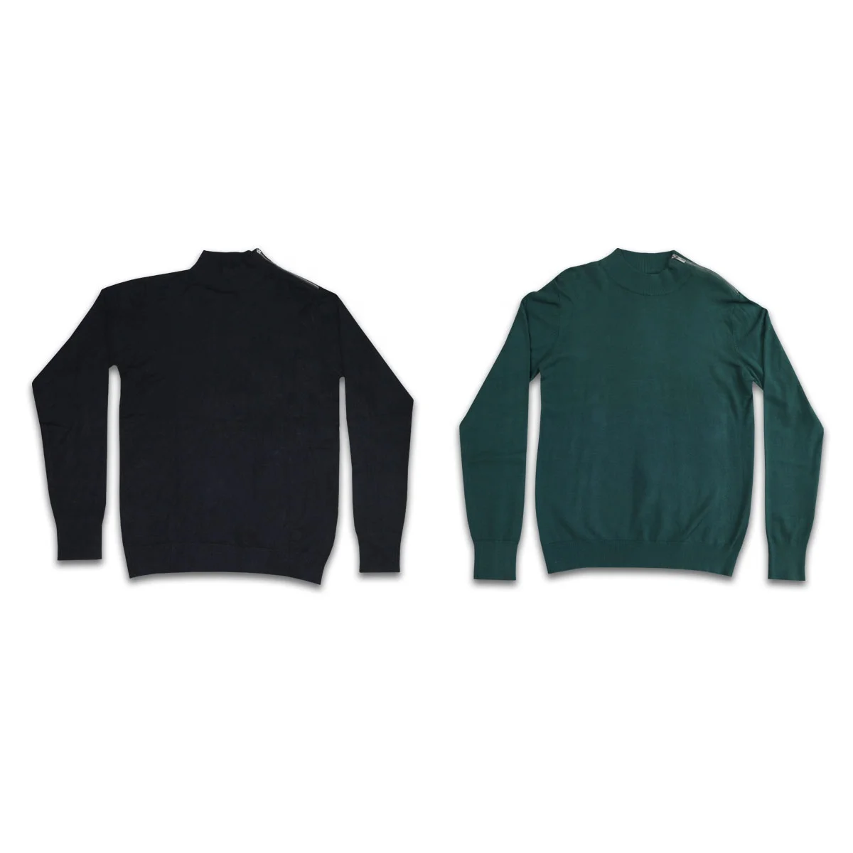 100% Cotton / Wool Sweater Cashmere Knit Custom Ladies Sweaters  Shoulder Zipper Turtleneck Women Sweater