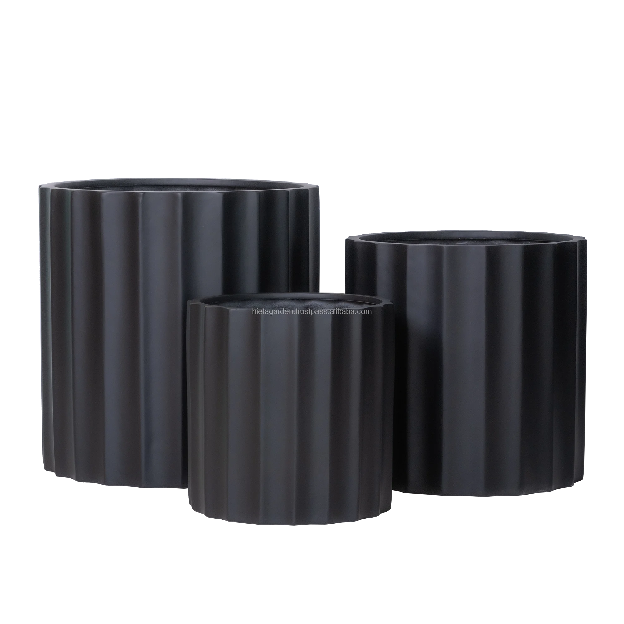 Planter Flower Pot Garden Fiber Clay Round Flowerpot Big Vase Stand In Floor For Hotel Decoration