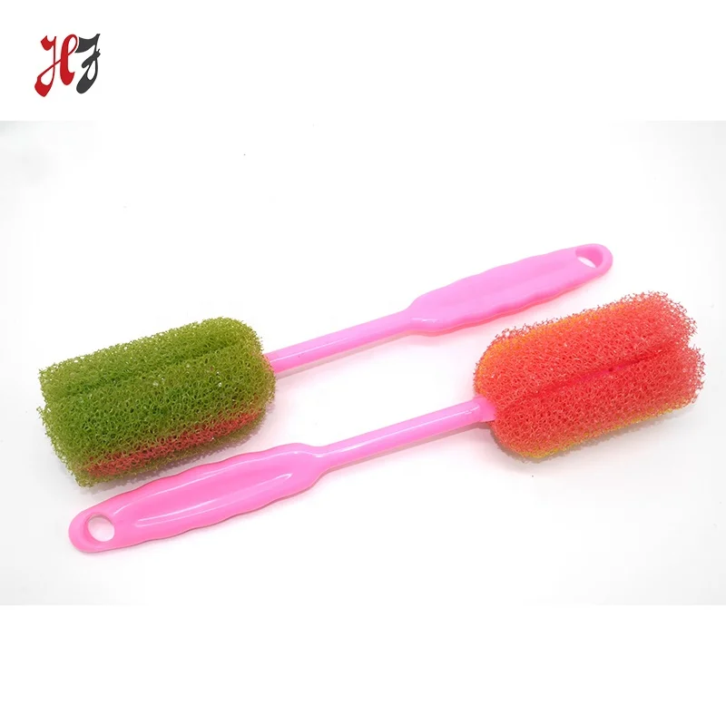Strong cleaning kitchen brush with plastic handle Cup cleaner Bottle washing sponge