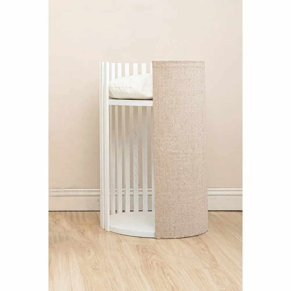 Available luxury high quality white acacia wooden 2-tier bed soft cushion with scratching wall made in Vietnam