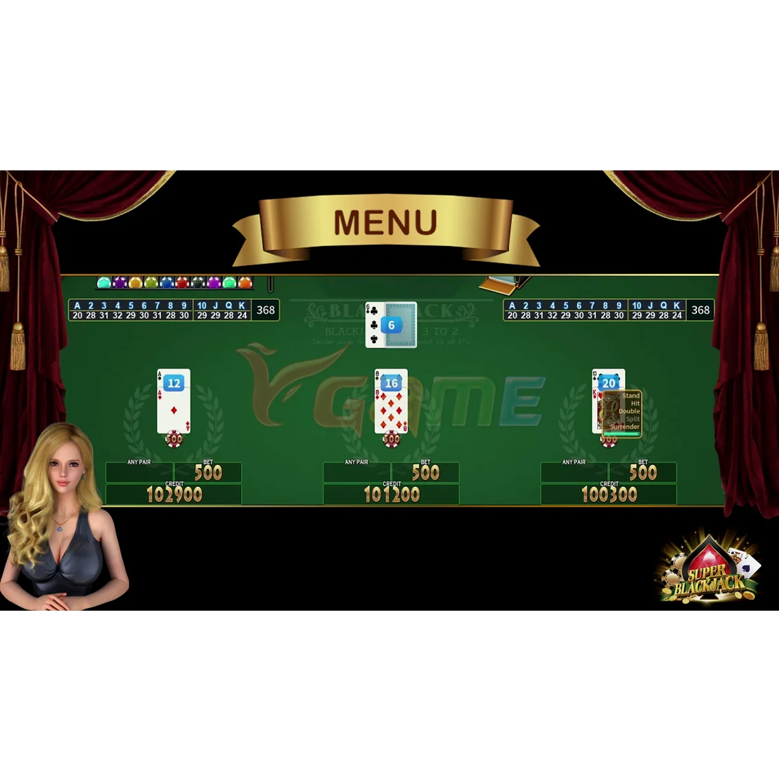 VGAME Fish Poker Software PCB Game Super Blackjack