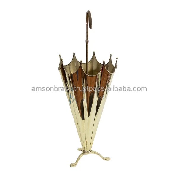 Hammered Brass Umbrella Stand Wholesale Standing Umbrella Holder for Indoor / Outdoor