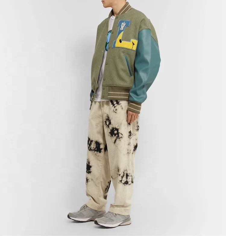 Oem Manufacturer High Quality Chenille Embroidery Men College Leather Sleeves Custom Baseball Bomber Letterman Varsity Jacket