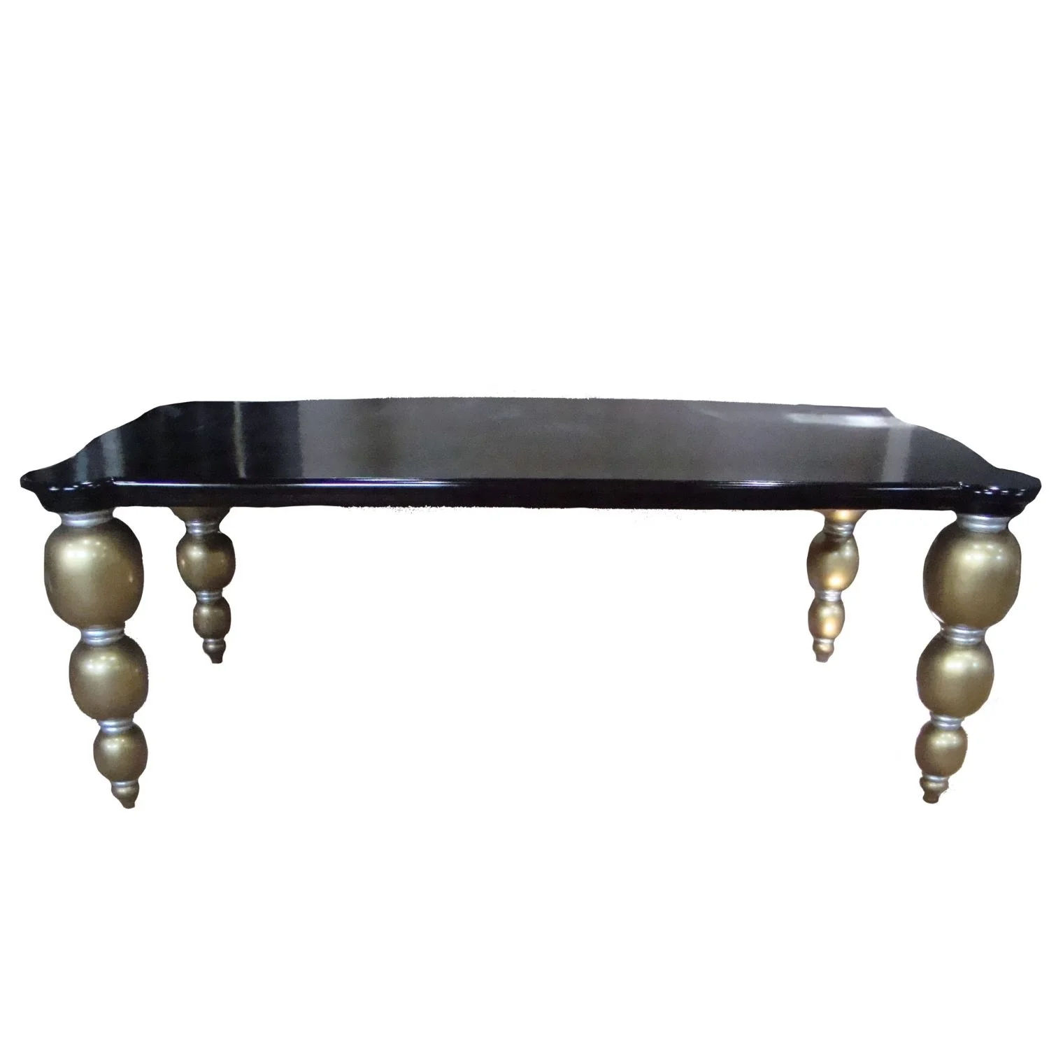 Antique Dining Set Golden Mahogany Painted Dining Table and Wooden Chair for Luxury Dining Room Furniture and Hotel Furniture