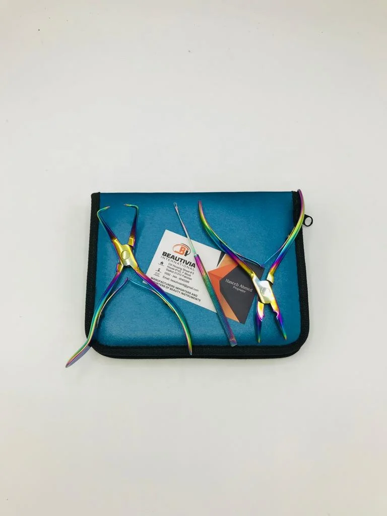 Rainbow Plasma Sustainable Steel Custom Logo Hair Extension Plier Tools Kit Micro Link Glue & Keratin with Strong Hold Hair Extensions