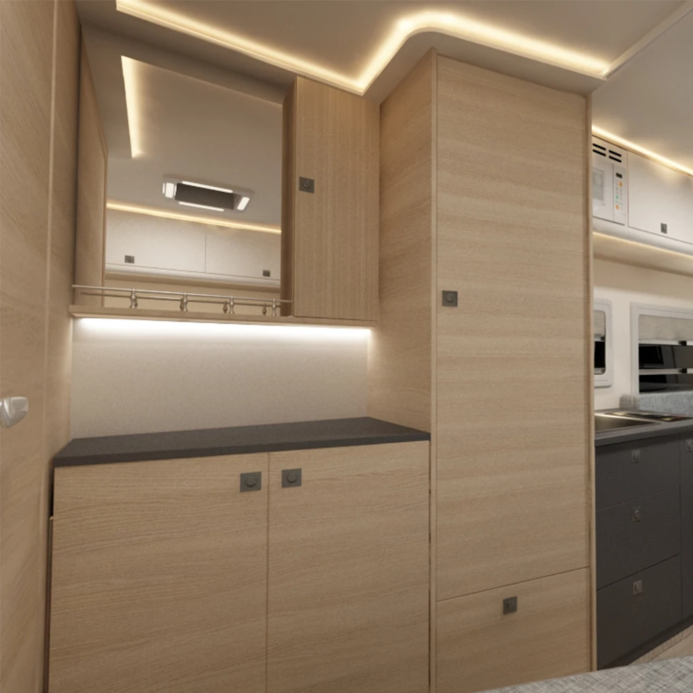 Красивый FRP rv campers трейлер солнечной системы с душем и караваном Кондиционер