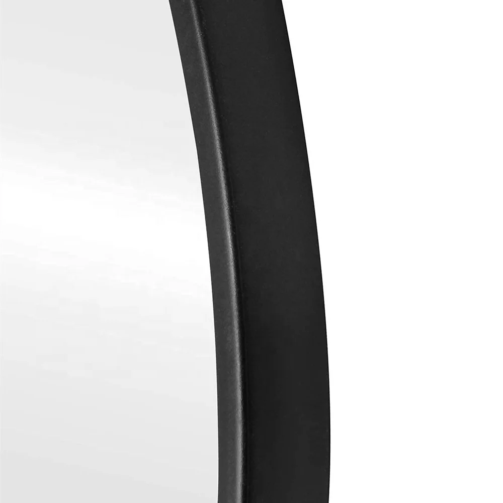 80cm diameter black iron frame round metal framed wall hanging mirror