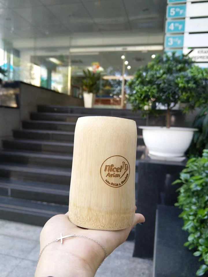Natural custom logo bamboo reusable coffee cups from Vietnam
