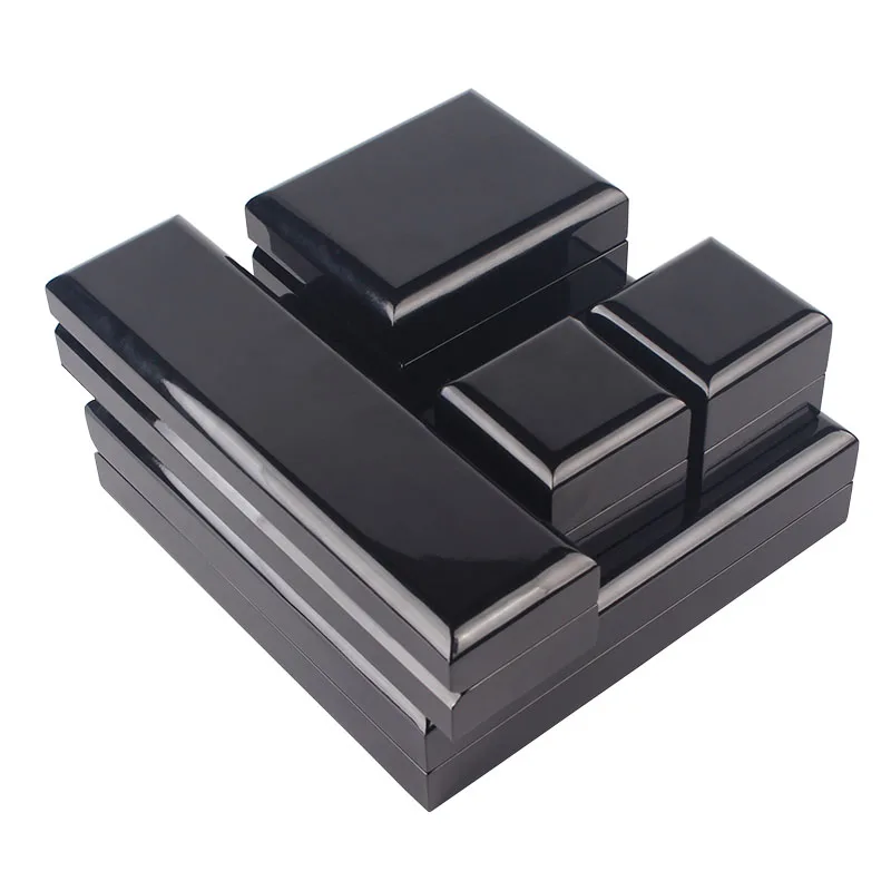 Wholesale Black Glossy Lacquer Jewelry Wood Box Luxury Pearl Necklace Pendant Box