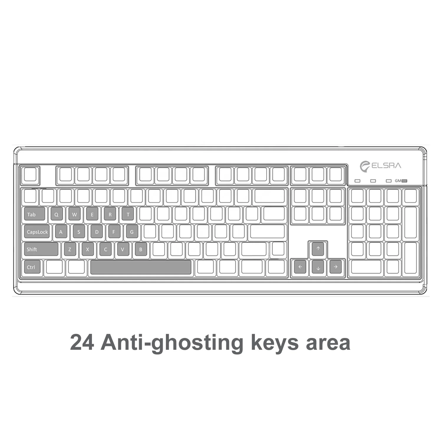Full Size Classic USB Wired Retro Membrane Keyboard with Numeric Keypad for PC, 24 Anti-ghosting Keys