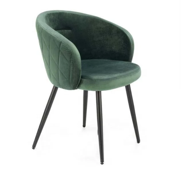 black metal dining chair fabric velvet padded kitchen chairs with arms high density foam wedding chair